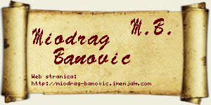 Miodrag Banović vizit kartica